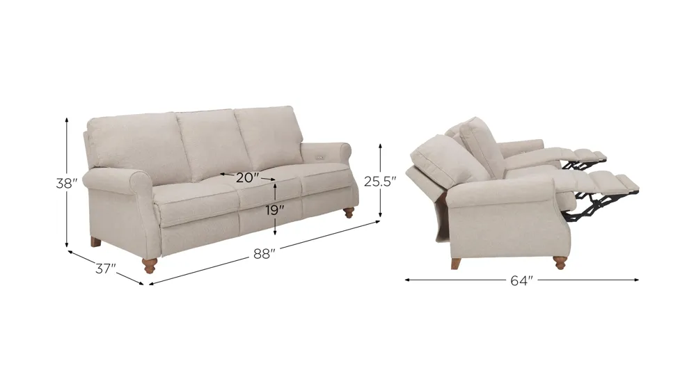 Lamont Power Sofa Dimensions