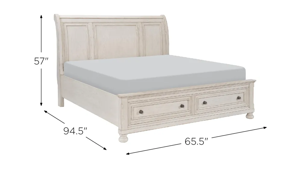 Donegan Sleigh Platform Storage Bed Dimensions