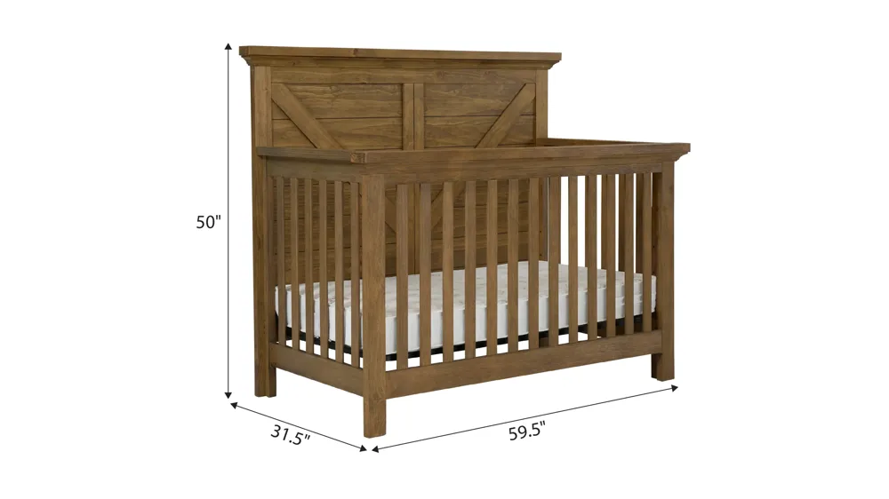 Wyatt Crossbuck Panel Convertible Crib Dimensions