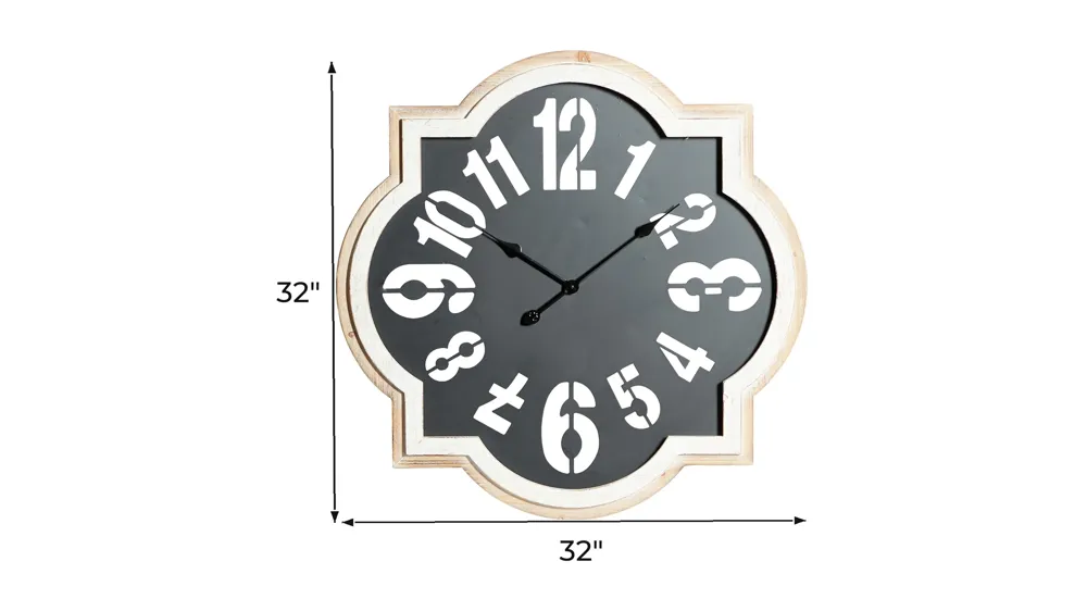 Ivy Collection Quarterfoil Wall Clock Dimensions