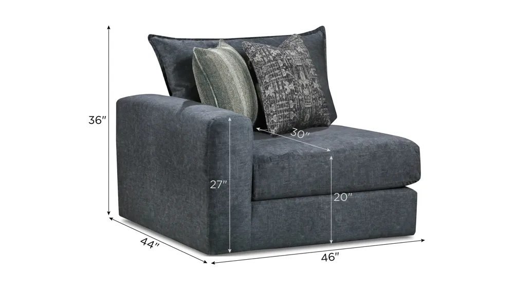 Durango Right-Arm-Facing Chair Dimensions
