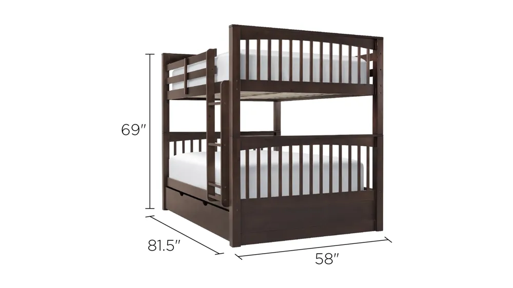 Jordan Bunk Bed w/ Trundle Dimensions