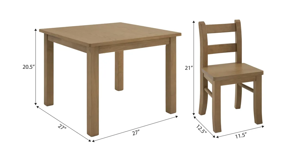 Rory 5-pc. Toddler Set Dimensions