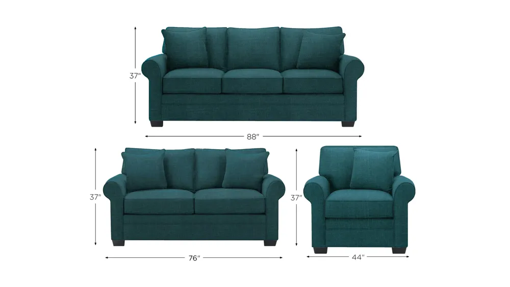 Wellsley Living Room Set Dimensions