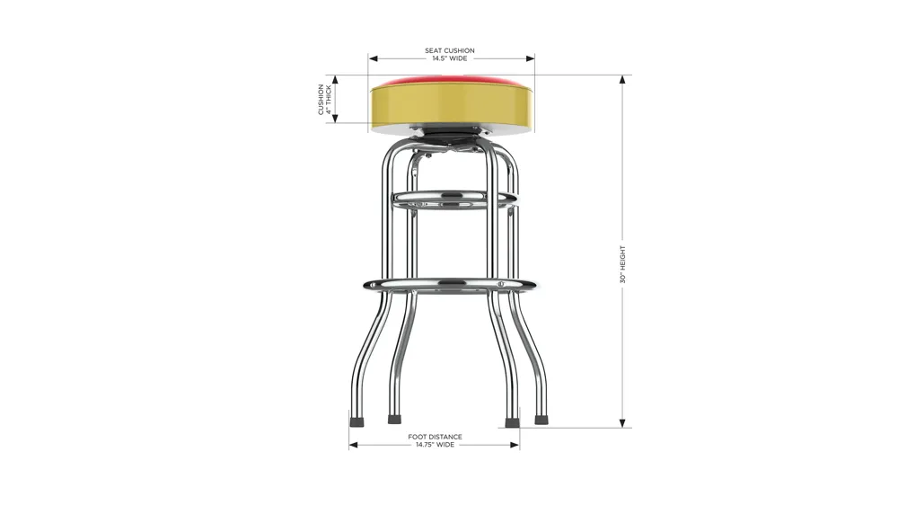 NHL Backless Swivel Bar Stool Dimensions
