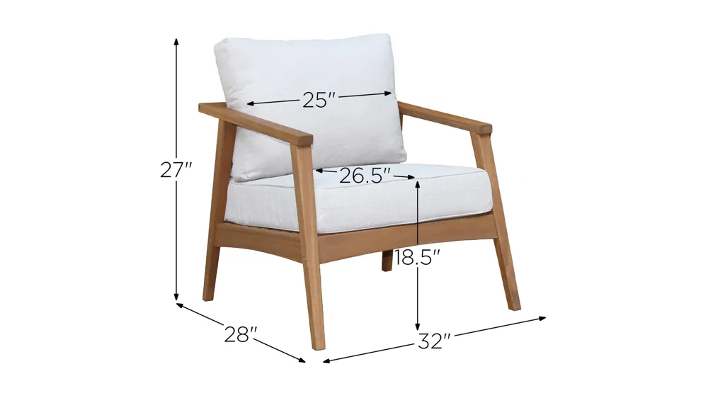 Agrippa Outdoor Armchair -Set of 2 Dimensions