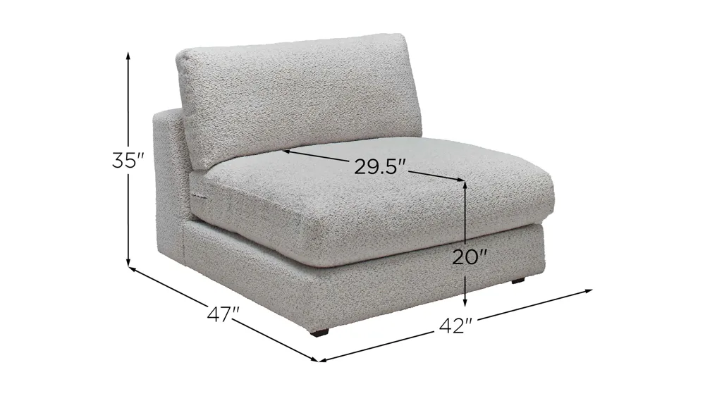 Montecito Armless Chair Dimensions