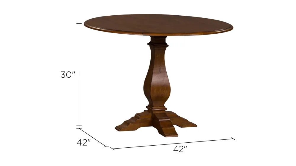 Creations II Round Drop Leaf Dining Table Dimensions