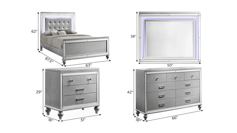 Valentino 4-pc. Bedroom Set | Raymour & Flanigan