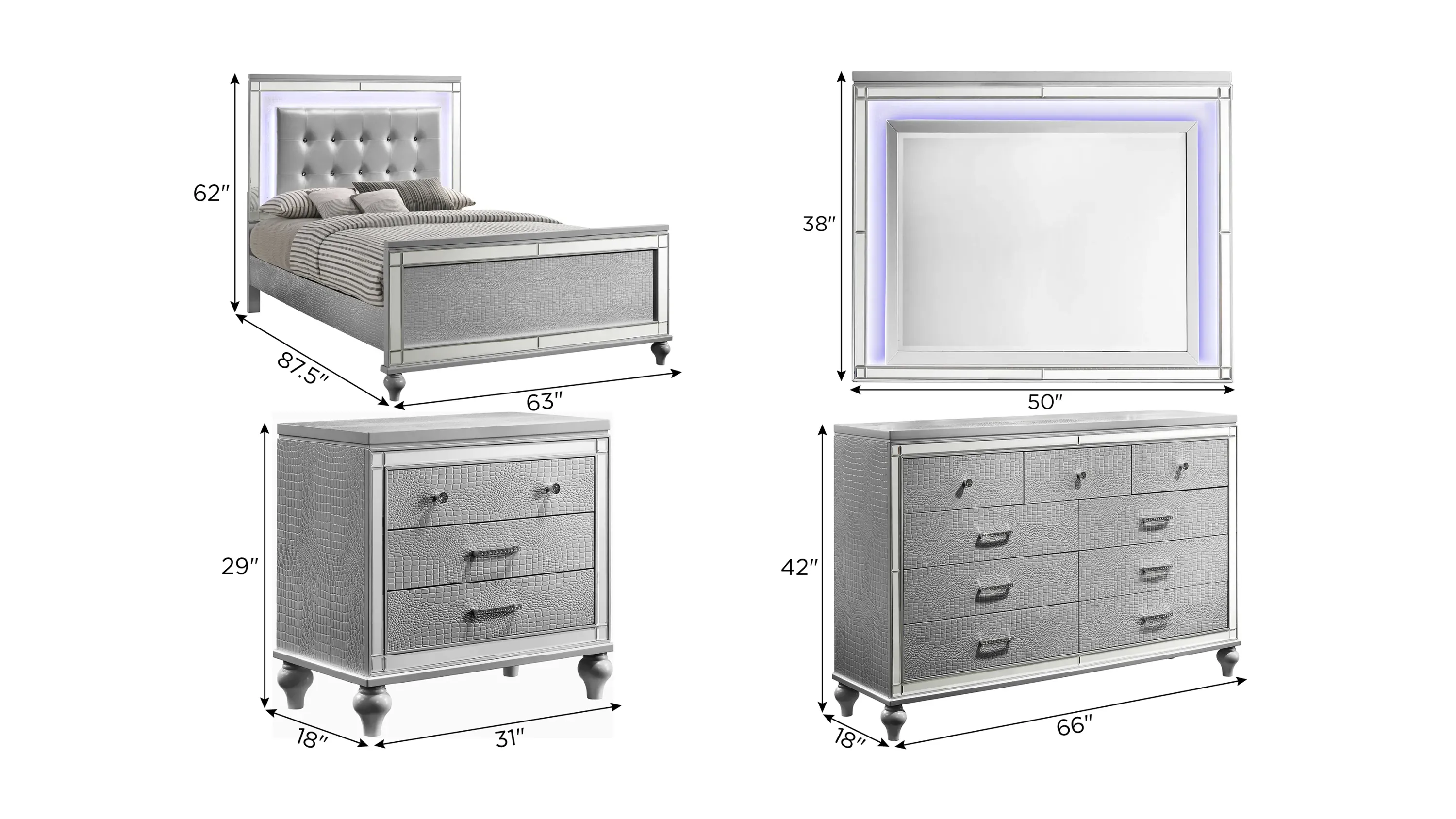 Valentino 4-pc. Bedroom Set | Raymour & Flanigan