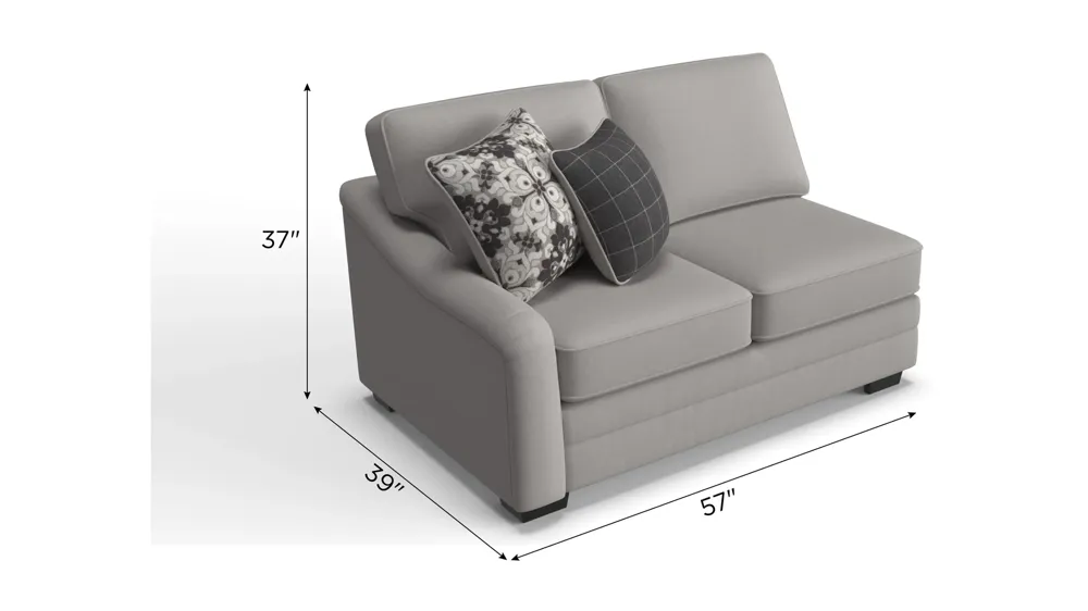 Caid Chenille Left Arm Facing Loveseat Dimensions
