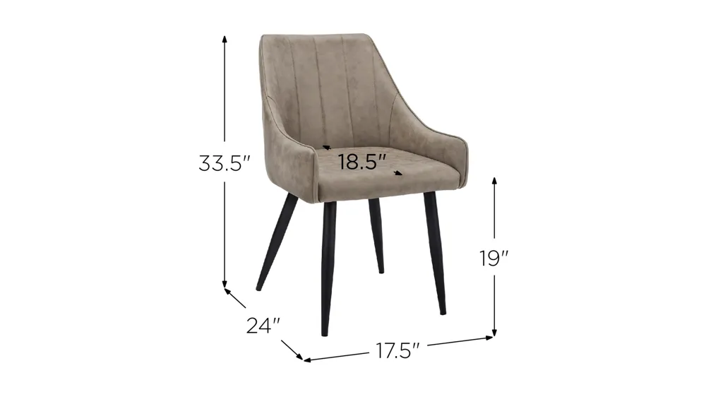 Monarch Leather Dining Chair- Set Of 2 Dimensions
