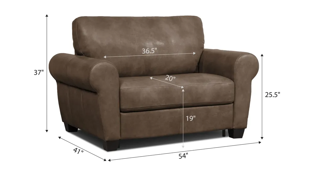 Calabria Leather Twin Sleeper Dimensions