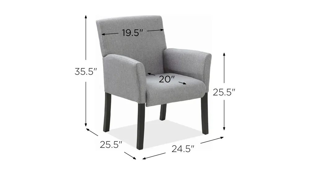 Bowery Collection Retro Style Guest Chair by OfficeSource Dimensions