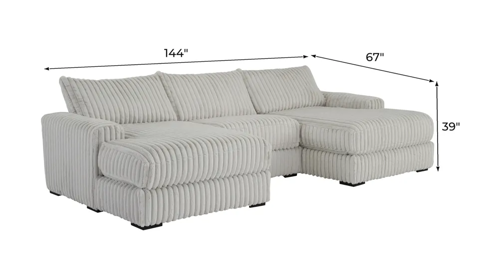Onyx Moon 3-pc. Sectional Dimensions