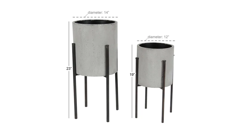 Ivy Collection Pinellas Planter- Set of 2 Dimensions