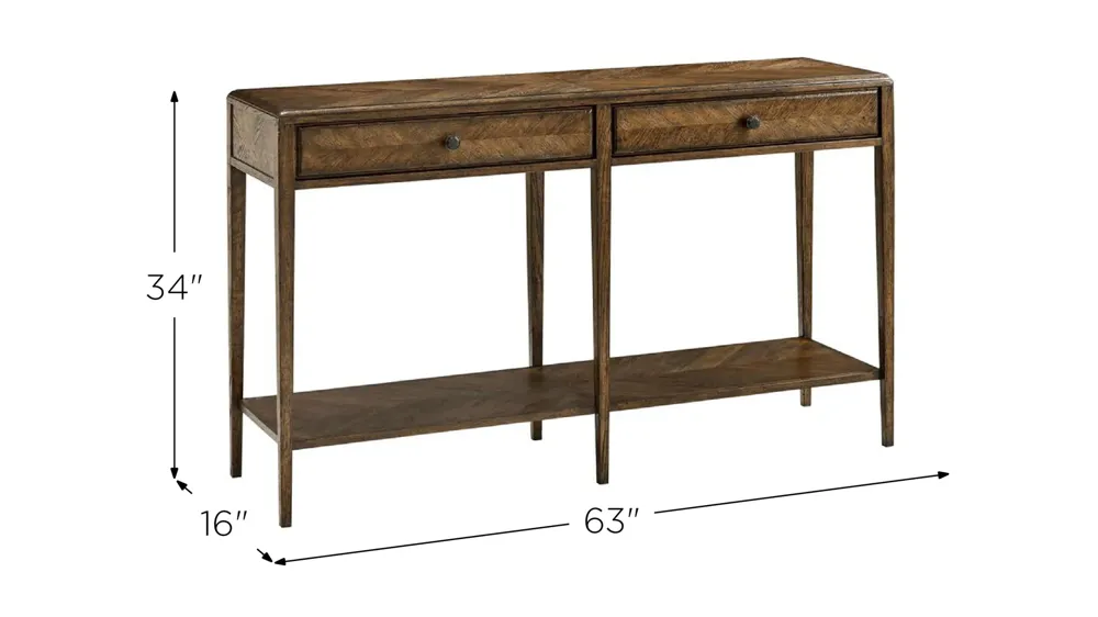 Nova Two Frieze Drawers Console Table Dimensions