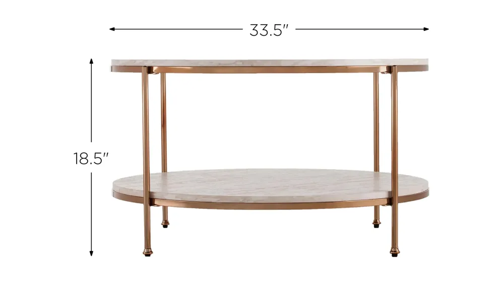 Canavan Round Faux Marble Cocktail Table Dimensions