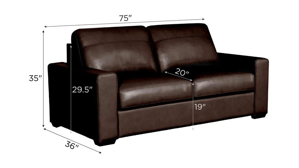 Harley 2-pc. Leather Sofa Dimensions