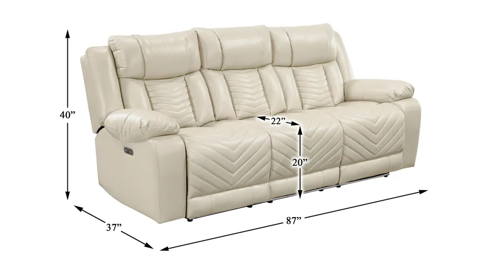 Garbo Power Double Reclining Sofa Dimensions