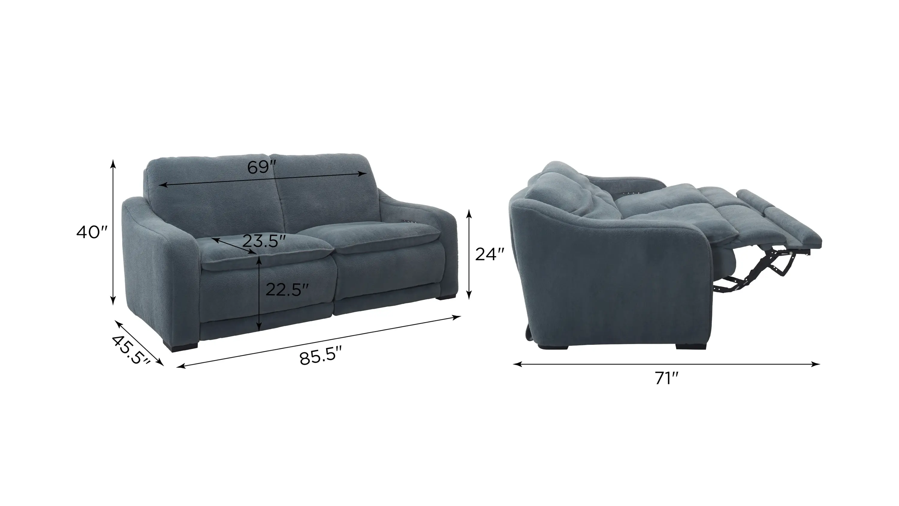 Celine Power Sofa w/ Power Headrest | Raymour & Flanigan 