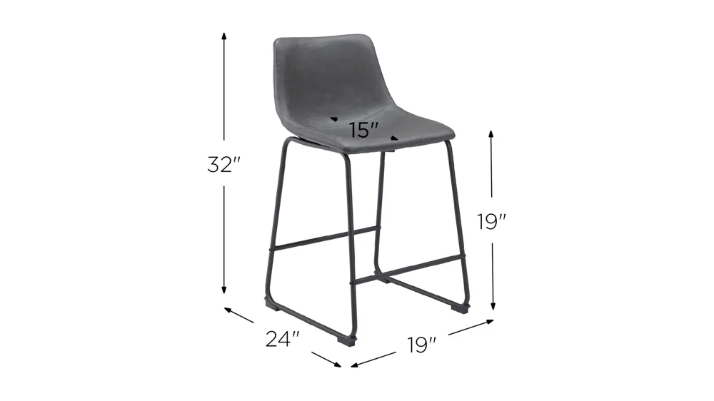 Smart Counter-Height Stool: Set of 2 Dimensions