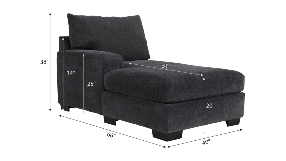 Cooper Left Arm Facing Chaise Dimensions