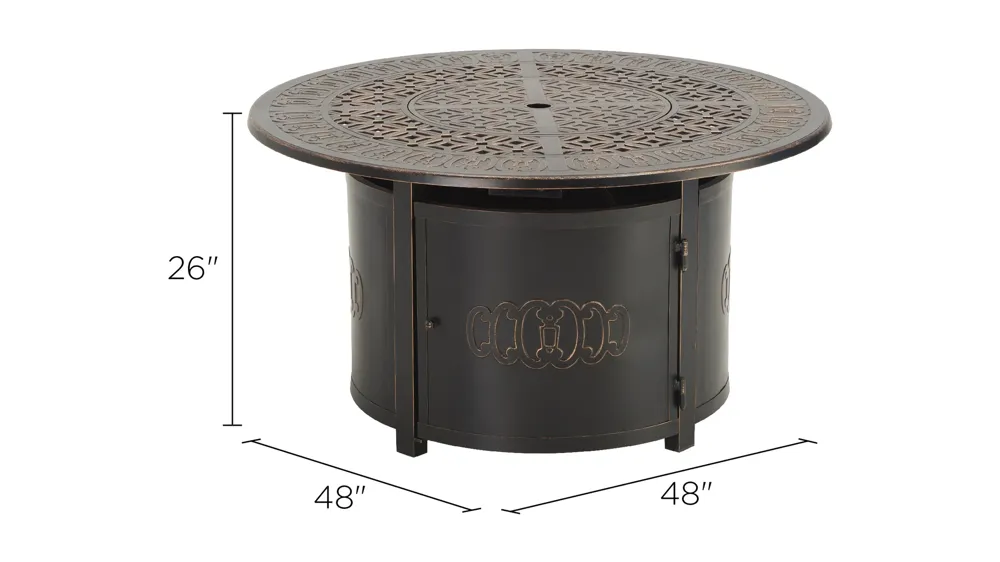 Sandbrook Outdoor Fire Pit Table Dimensions