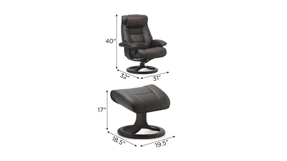 Mustang R Small Recliner and Ottoman Dimensions