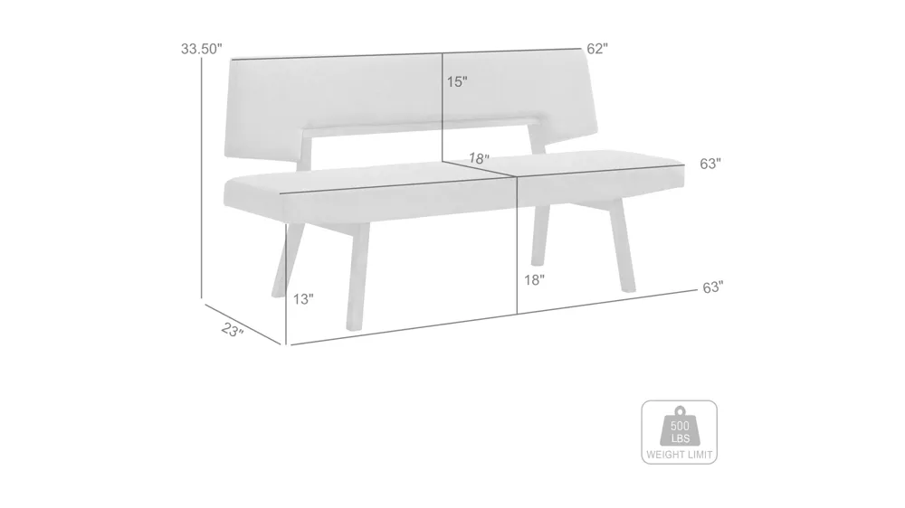 Channell Dining Bench Dimensions