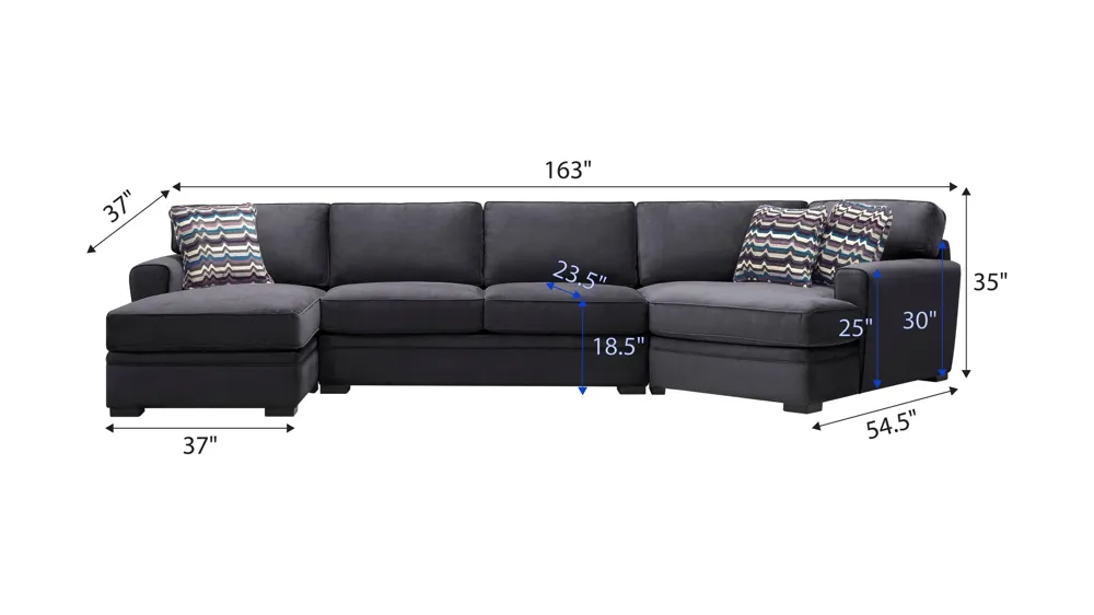 Artemis II 3-pc. Sectional Dimensions