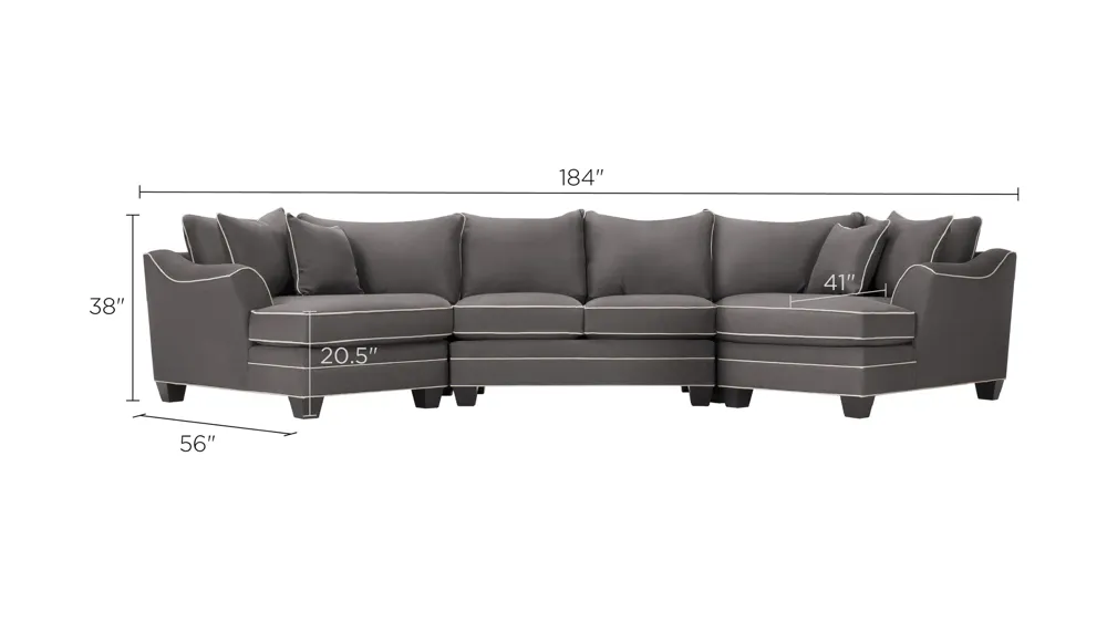 Foresthill 3-pc. Symmetrical Cuddler Sectional Sofa Dimensions