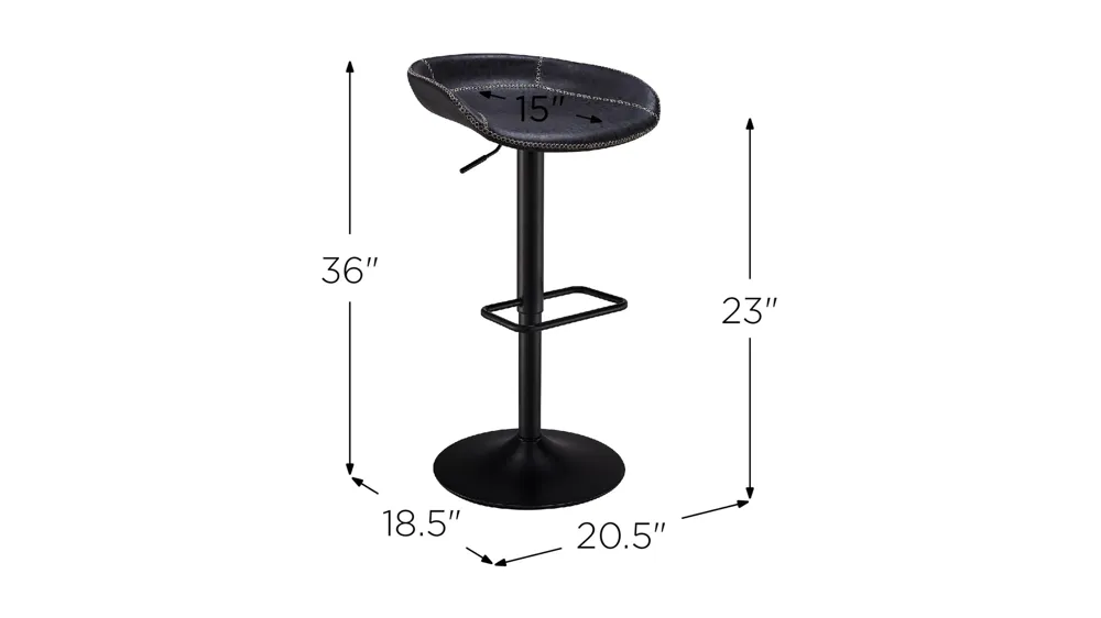 Rogue Gaslift Bar Stool: Set of 2 Dimensions