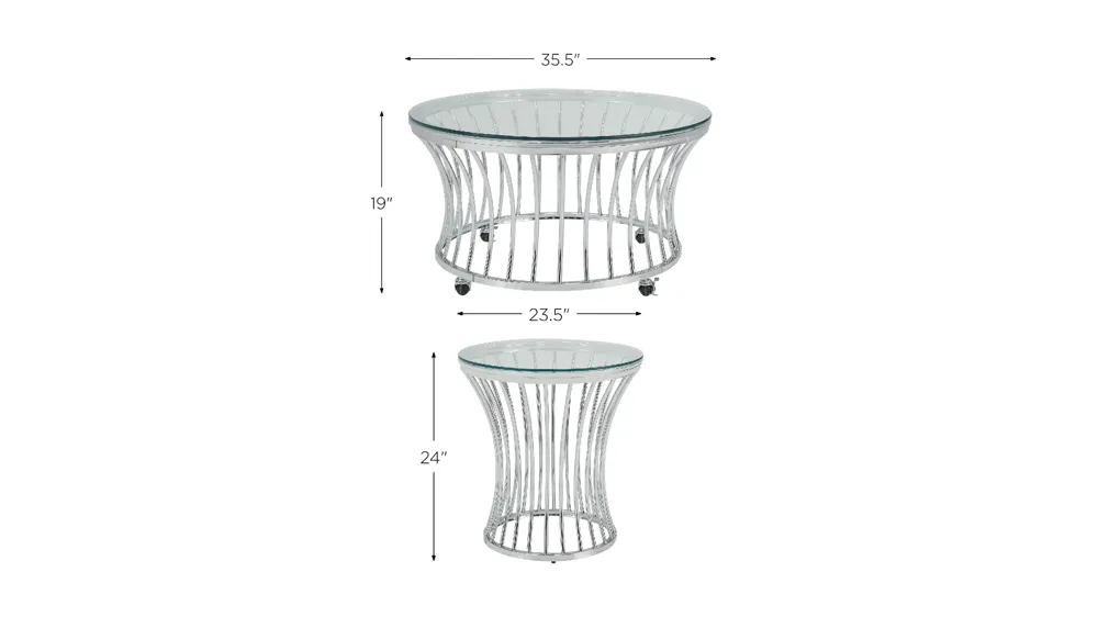 Greer 3pc Occasional Table Set Dimensions