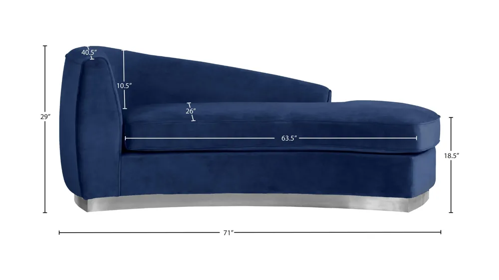 Julian Velvet Chaise Dimensions