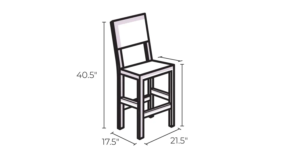 Cam Bar Stool -Set of 2 Dimensions