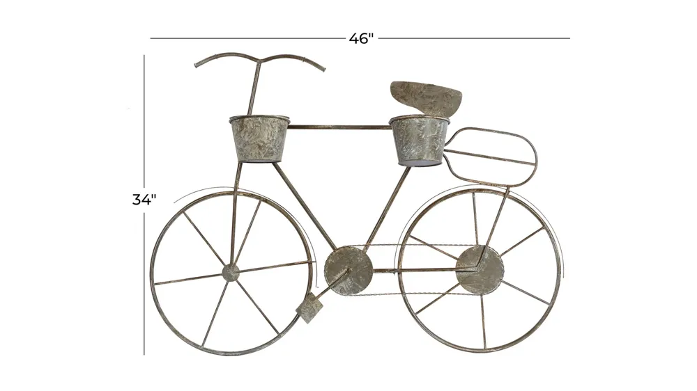 Ivy Collection Gray Metal Planter Dimensions