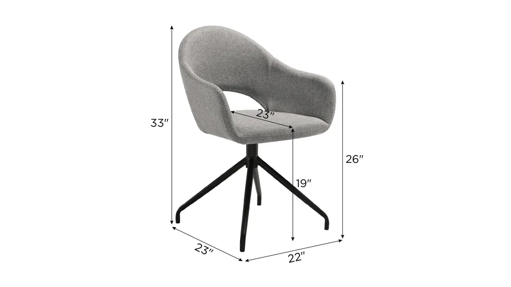 Pria Dining Chair - Set of 2 Dimensions