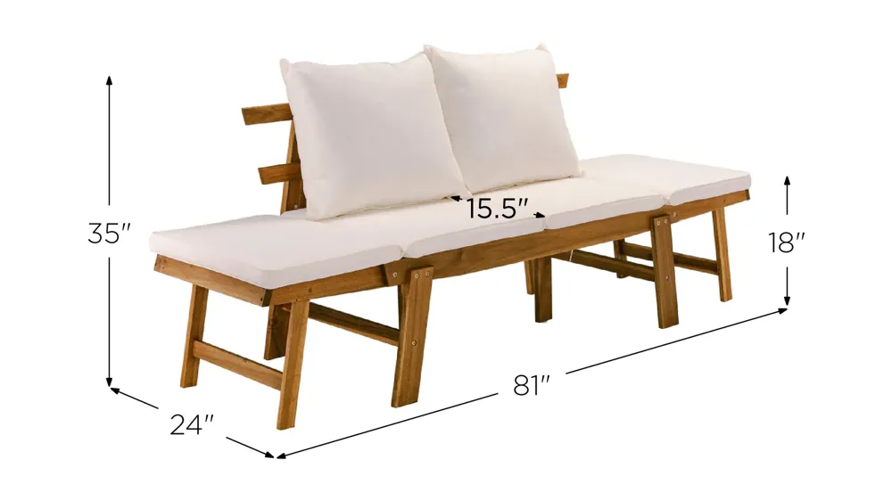 Smithson Outdoor Convertible Settee Dimensions