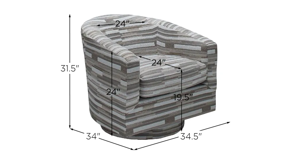 Montecito Accent Swivel Chair Dimensions