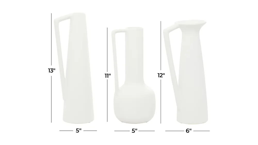 Ivy Collection Glythia Vase Set of 3 Dimensions