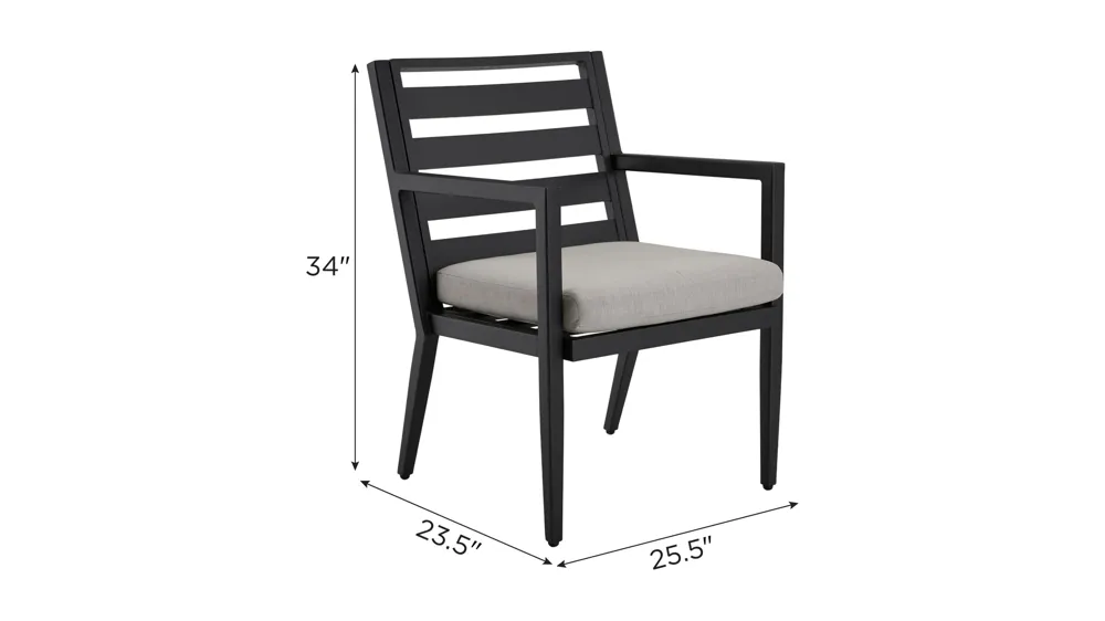 Crescent Bay Outdoor Dining Chair Dimensions
