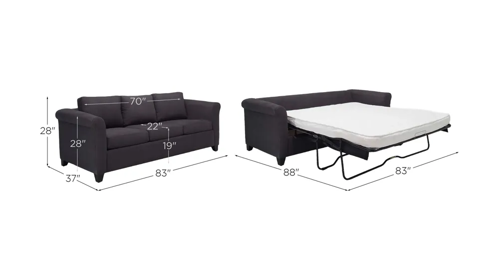 Phoebe Queen Sleeper Sofa Dimensions