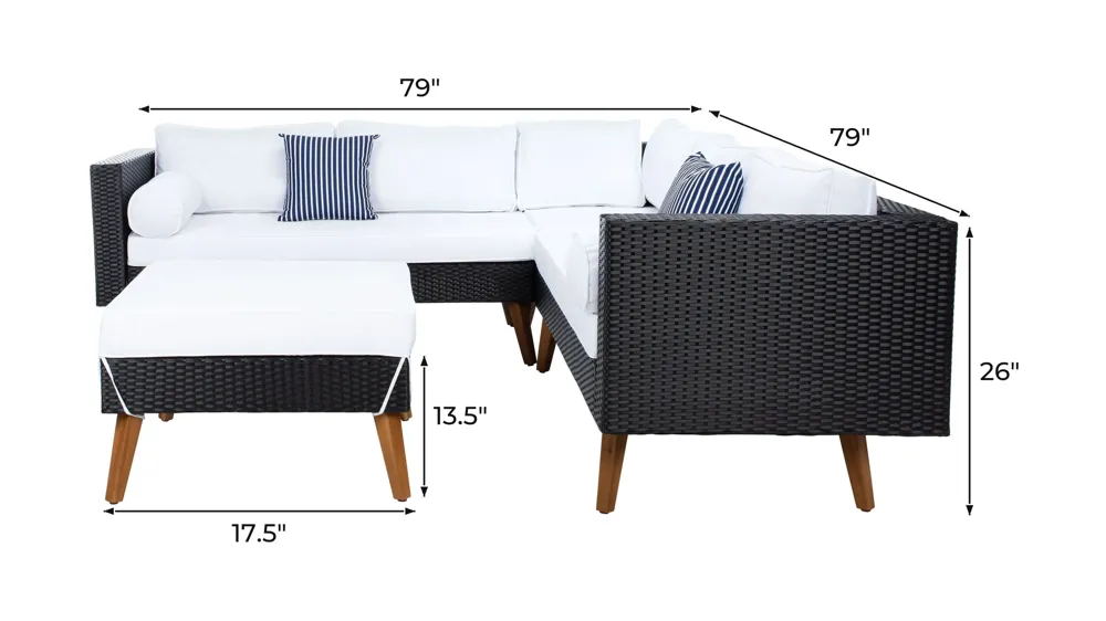 Lynwood 3-pc. Outdoor Sectional Set Dimensions