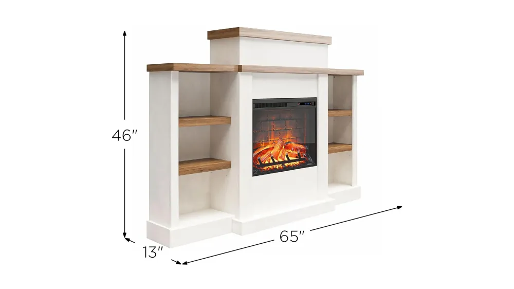 Gateswood Electric Fireplace w/ Bookcase Dimensions