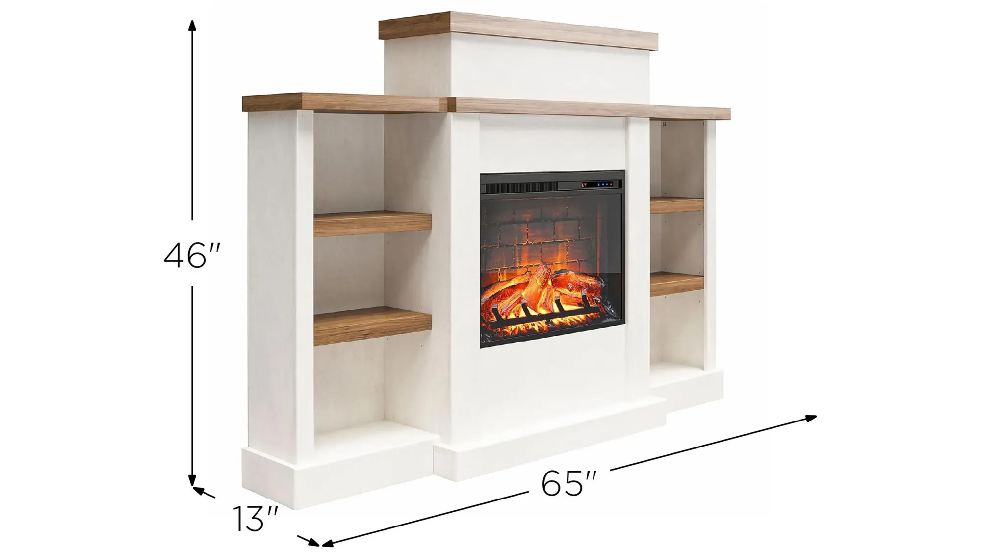 Gateswood Electric Fireplace w/ Bookcase