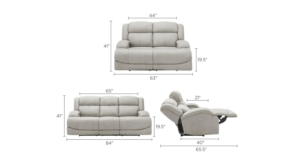 Quincey Living Room Set Dimensions
