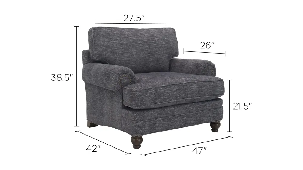 Tifton Chenille Chair Dimensions