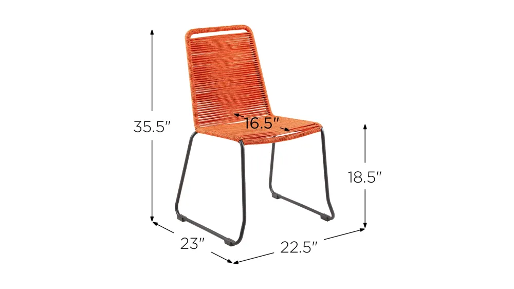 Shasta Outdoor Dining Chairs - Set of 2 Dimensions