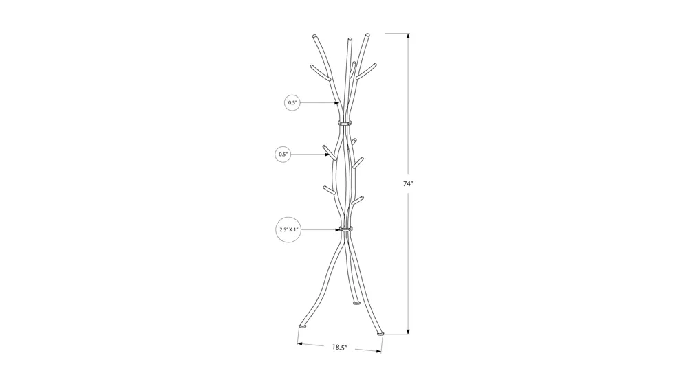 Monarch Specialties Coat Rack Dimensions